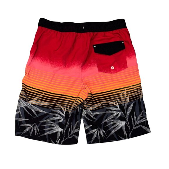 Boys Wonder Nation XL Swim Trunks With Tropical Gradient & Leaf Print Drawstring - Picture 5 of 7